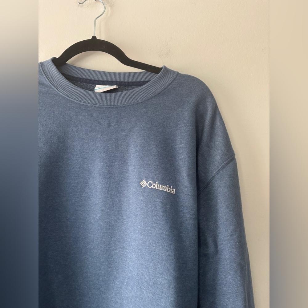 Columbia Men's Blue Heathered‎ Crewneck Sweatshirt Pullover Fleece Size XL - Picture 3 of 8